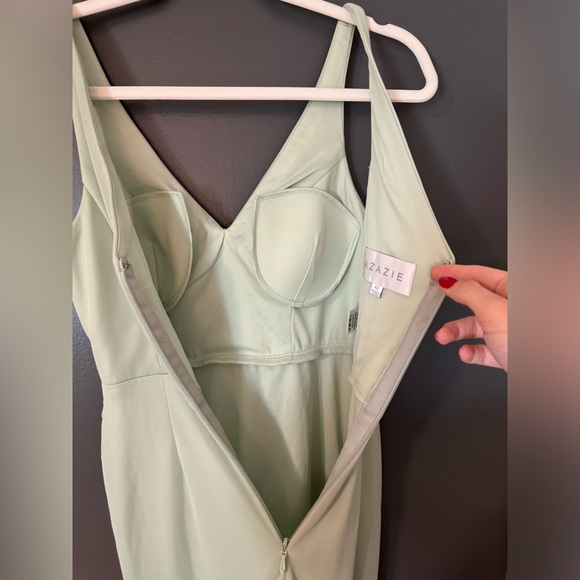 Azazie Leandra Dusty Sage A2 - Picture 9 of 12